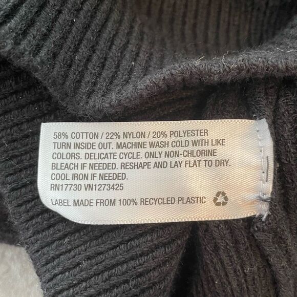 A New Day Mock Neck Cutout Sweater Black Ribbed Knit Long Sleeves XL - Picture 11 of 13